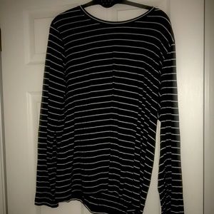 Long Sleeve Black and White Striped Shirt